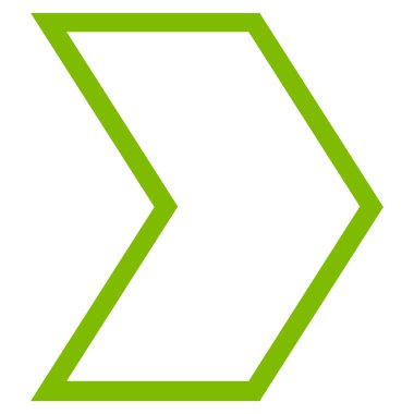 Ok ucu sağ kontur vektör simgesi