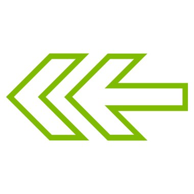 Yön sol anahat vektör simgesi