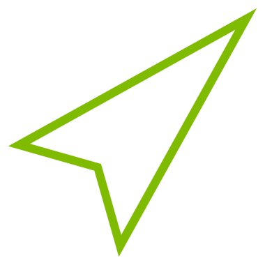 İşaretçiyi sağa yukarı ince çizgi vektör simgesi