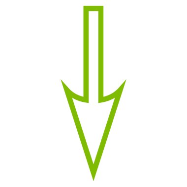 Kontur vektör simgesi aşağı ok keskin