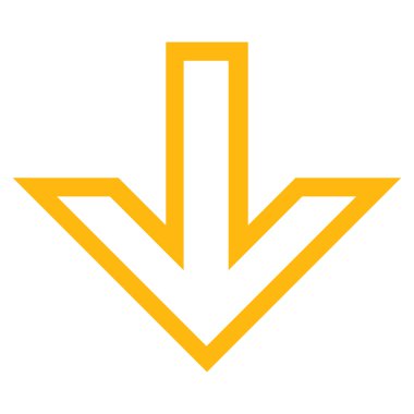 İnce çizgi vektör simgesi aşağı ok