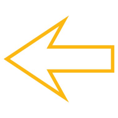 Ok sol kontur vektör simgesi