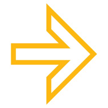 Ok sağ anahat vektör simgesi