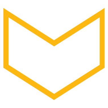 Kontur vektör simgesi aşağı ok ucu