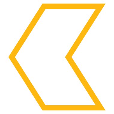 Ok ucu sol kontur vektör simgesi