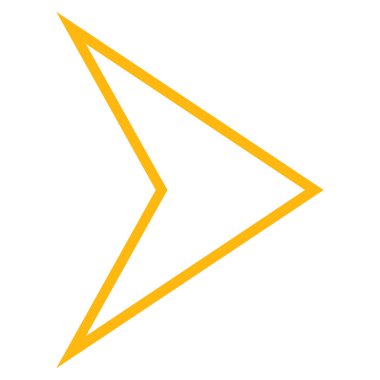 Ok ucu sağ kontur vektör simgesi