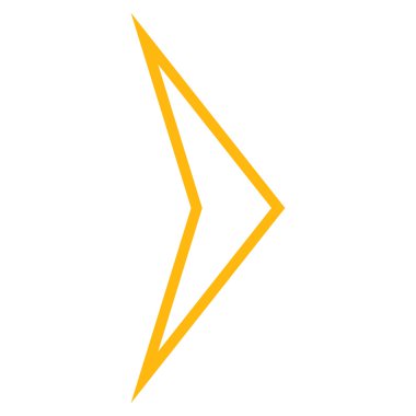 Ok ucu sağ kontur vektör simgesi