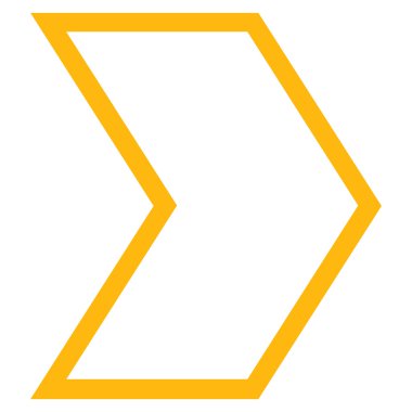 Ok ucu sağ kontur vektör simgesi