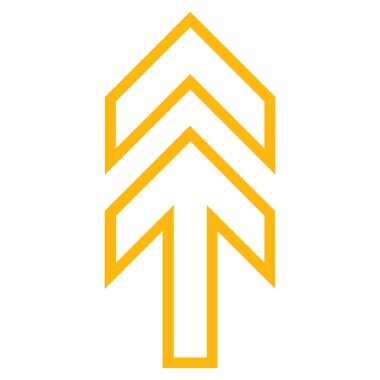 Yön yukarı kontur vektör simgesi