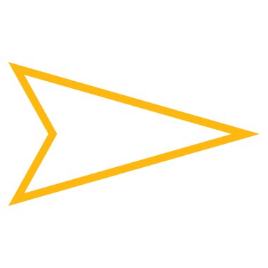 İşaretçi sağ kontur vektör simgesi