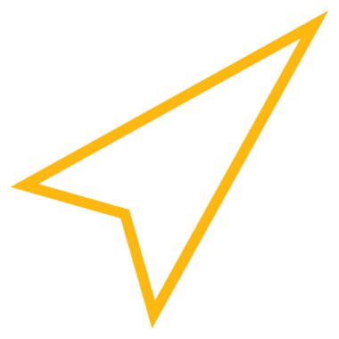 İşaretçi kontur vektör simgesini sağa yukarı