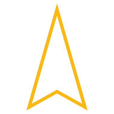 İşaretçi yukarı kontur vektör simgesi