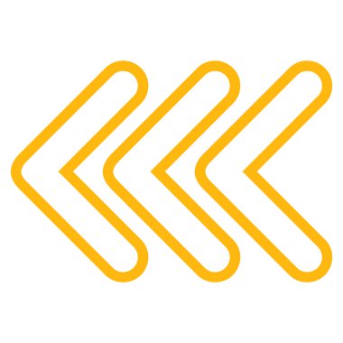 Üçlü işaretçi sol kontur vektör simgesi