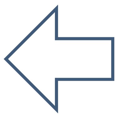 Ok sol anahat vektör simgesi