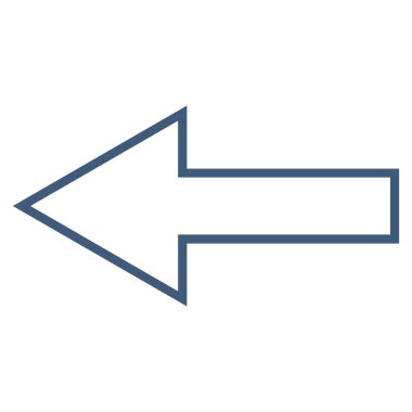 Ok sol kontur vektör simgesi