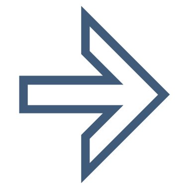 Ok sağ kontur vektör simgesi