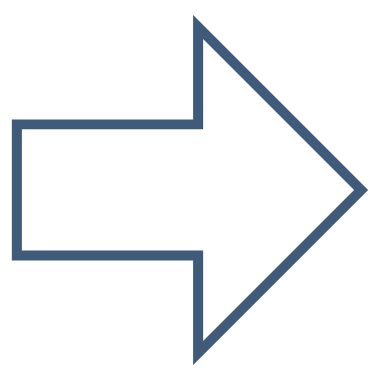 Kontur vektör simgesi sağ ok