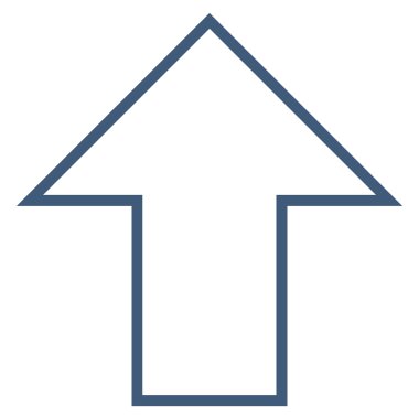 İnce çizgi vektör simge yukarı ok