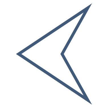 Ok ucu sol anahat vektör simgesi