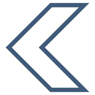 Ok ucu sol kontur vektör simgesi