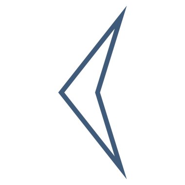 Ok ucu sol kontur vektör simgesi