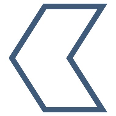 Ok ucu sol anahat vektör simgesi