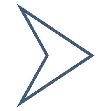 Ok ucu sağ kontur vektör simgesi