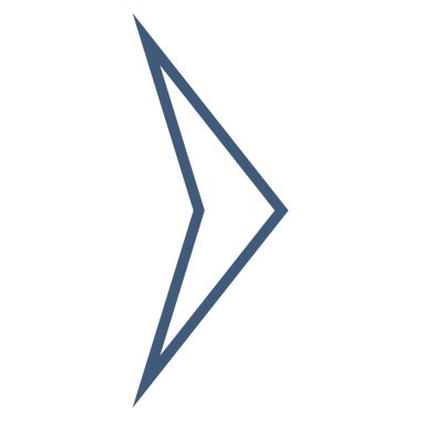 Ok ucu sağ kontur vektör simgesi