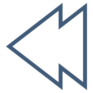 Yön sol kontur vektör simgesi