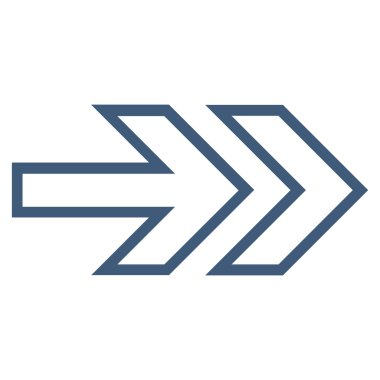 Yön sağ kontur vektör simgesi