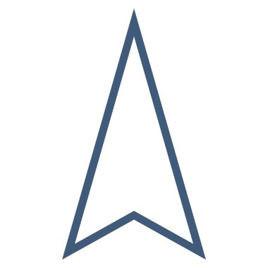 İşaretçi yukarı anahat vektör simgesi