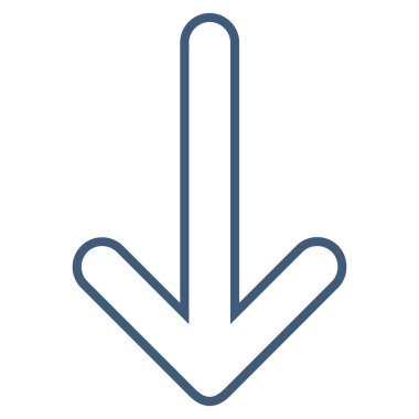 Kontur vektör simgesi aşağı yönlü ok