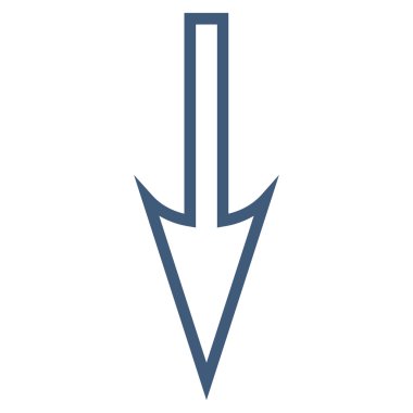 Anahat vektör simgesi aşağı ok keskin