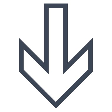 İnce çizgi vektör simgesi aşağı ok