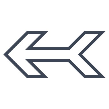 Ok sol anahat vektör simgesi