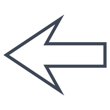 Ok sol kontur vektör simgesi