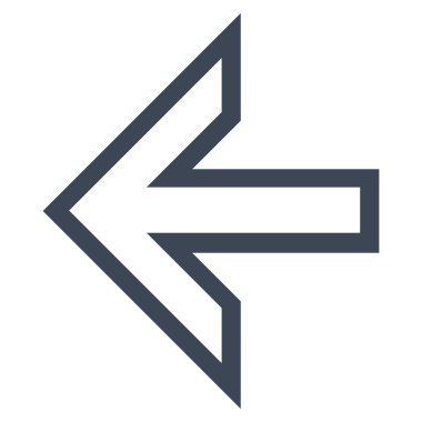 Ok sol kontur vektör simgesi