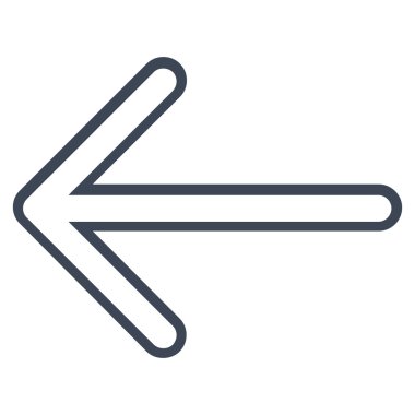 Ok sol kontur vektör simgesi