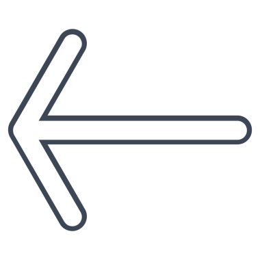 Ok sol kontur vektör simgesi