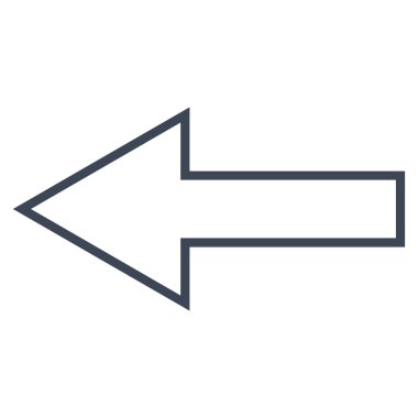 Ok sol anahat vektör simgesi