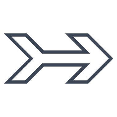 Ok şu ince çizgi vektör simgesi