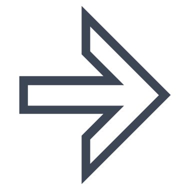 Kontur vektör simgesi sağ ok