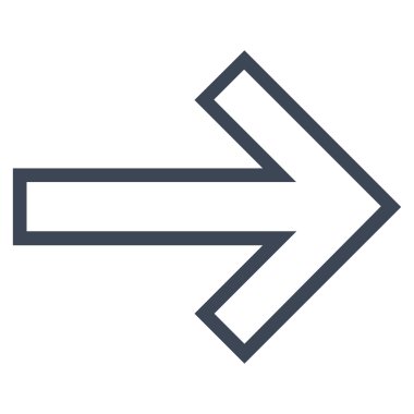 Ok sağ anahat vektör simgesi