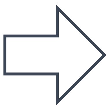 Ok şu ince çizgi vektör simgesi