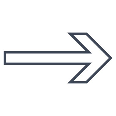 Ok sağ anahat vektör simgesi