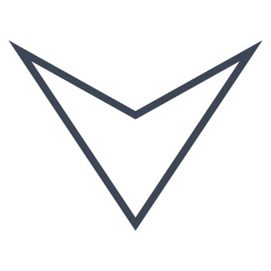 İnce çizgi vektör simgesi aşağı ok ucu