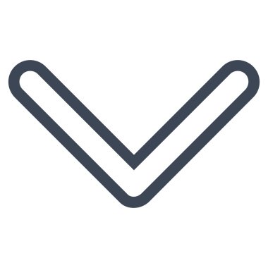 İnce çizgi vektör simgesi aşağı ok ucu