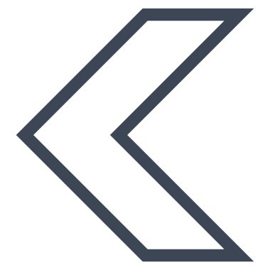 Ok ucu sol kontur vektör simgesi