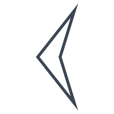 Ok ucu sol kontur vektör simgesi