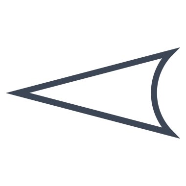 Ok ucu sol kontur vektör simgesi